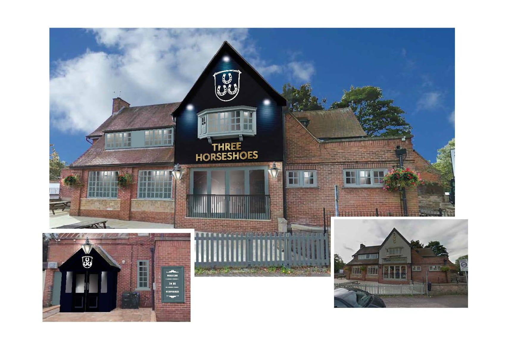 Three Horse Shoes, Loughborough Signage 2