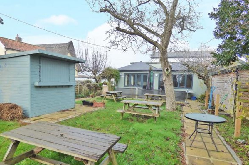 Garden area with picnic benches